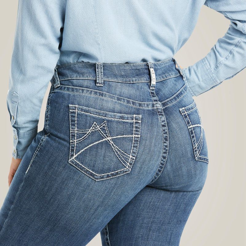 Stryker Ariat R.E.A.L. Mid Rise Arrow Gianna Straight Jean | 70BDAFMUL