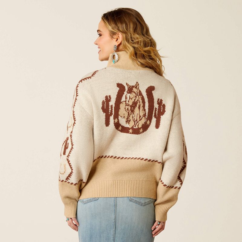 Summer Sand/Irish Cream Ariat Wild West Sweater | 74YUTJRQD