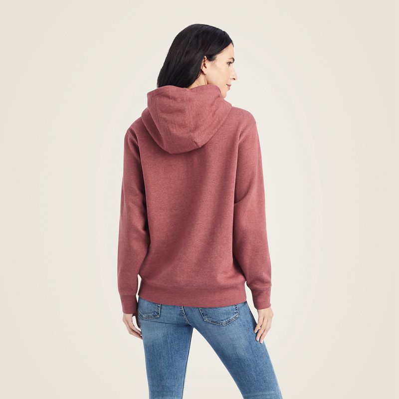 Sun-Dried Tomato Heather Ariat Real Usa Chest Logo Hoodie | 74MJUNFQI