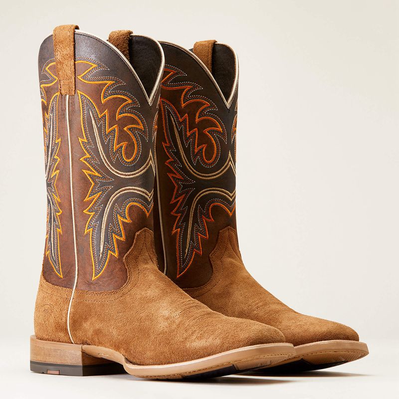 Suntan Roughout Ariat Brushrider Western Boot | 62MVEDWZI