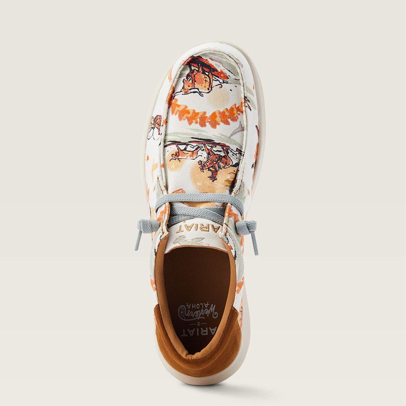 Surfing Longhorn Print Ariat Hilo Western Aloha | 36DCXRWBJ