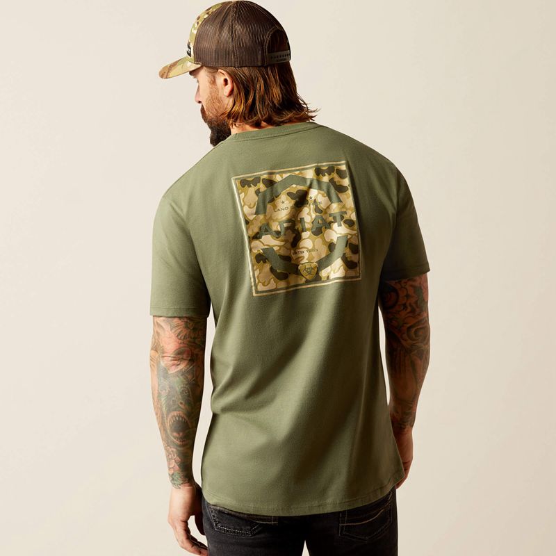 Surplus Green Ariat Duck T-Shirt | 63VTFYJRG