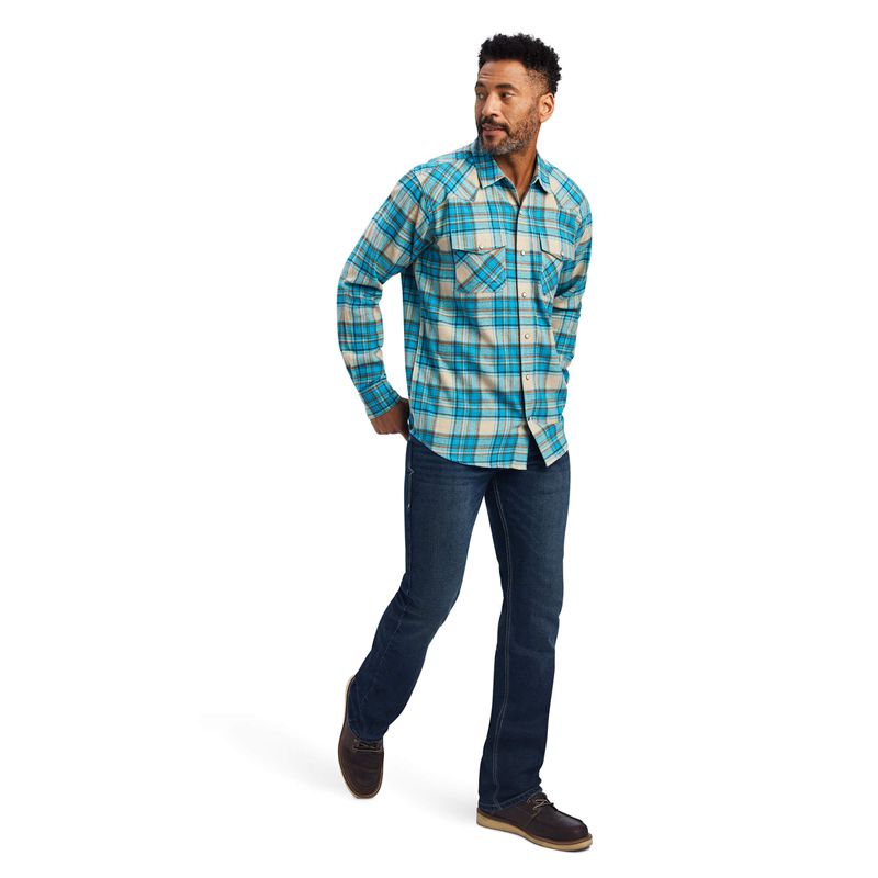 Sylvan Teal Ariat Handley Retro Fit Shirt | 54VXLQHZY