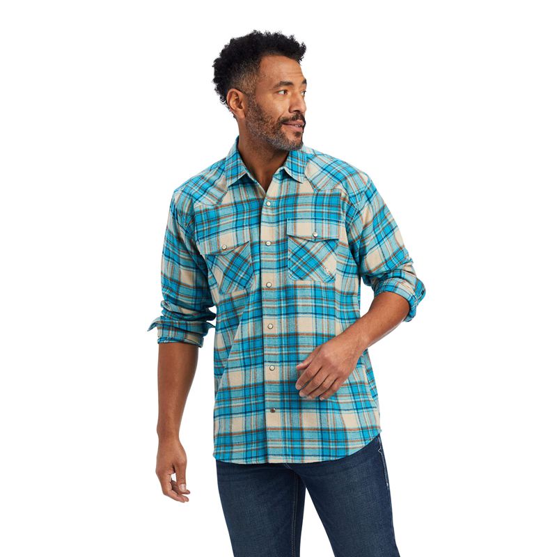 Sylvan Teal Ariat Handley Retro Fit Shirt | 54VXLQHZY