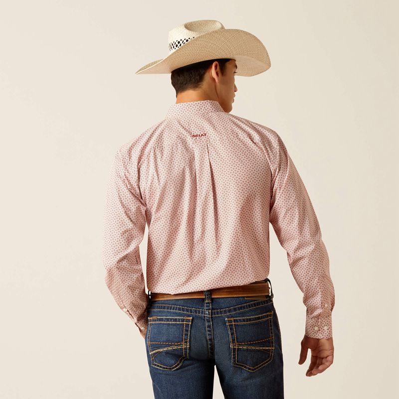 Tabasco Red Ariat Wrinkle Free Izaiah Fitted Shirt | 97HVAQSJY