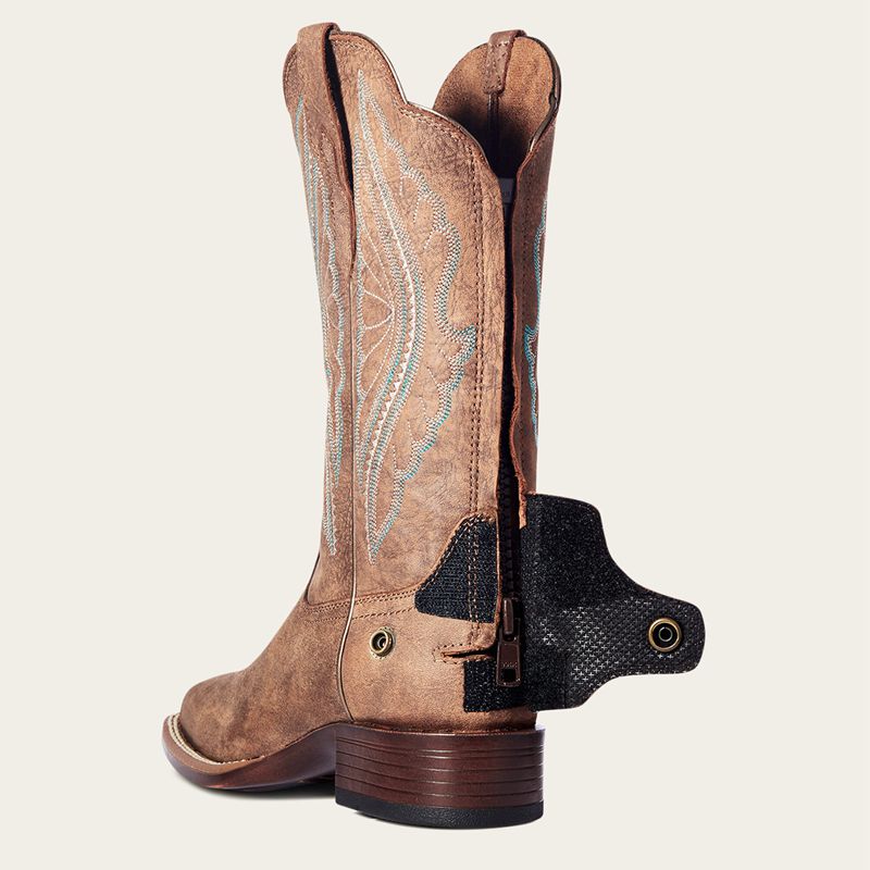 Tack Room Brown Ariat Primetime Ez Zip Western Boot | 54WARZHXK