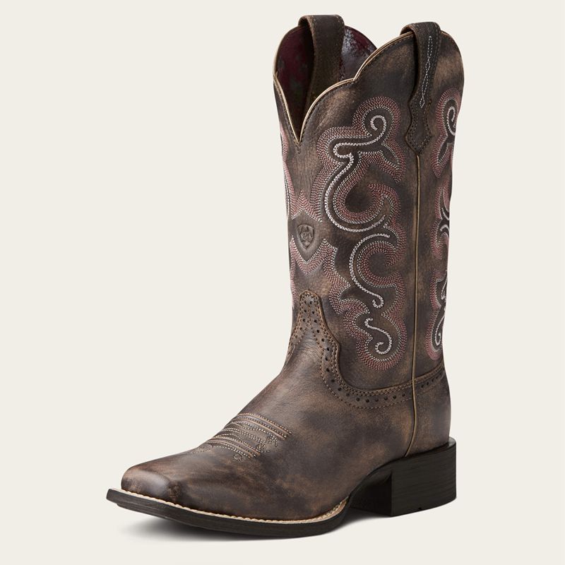 Tack Room Chocolate Ariat Quickdraw Western Boot | 87BHMDJOW