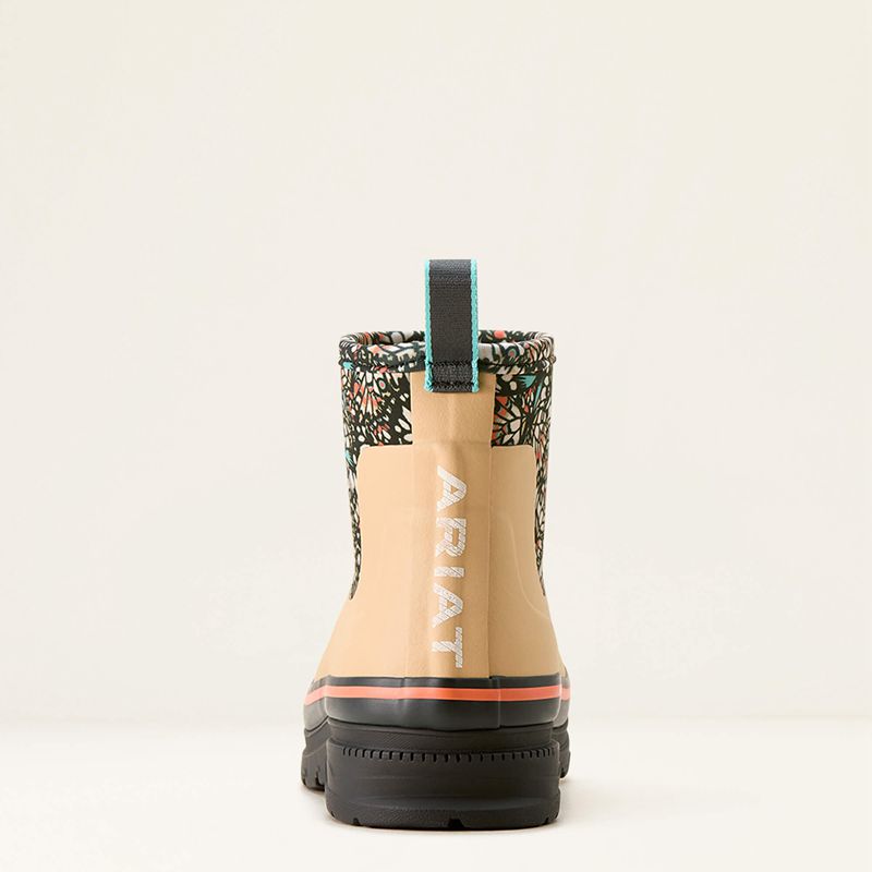 Tan/Butterfly Ariat Kelmarsh Shortie Rubber Boot | 47VNZXBTG