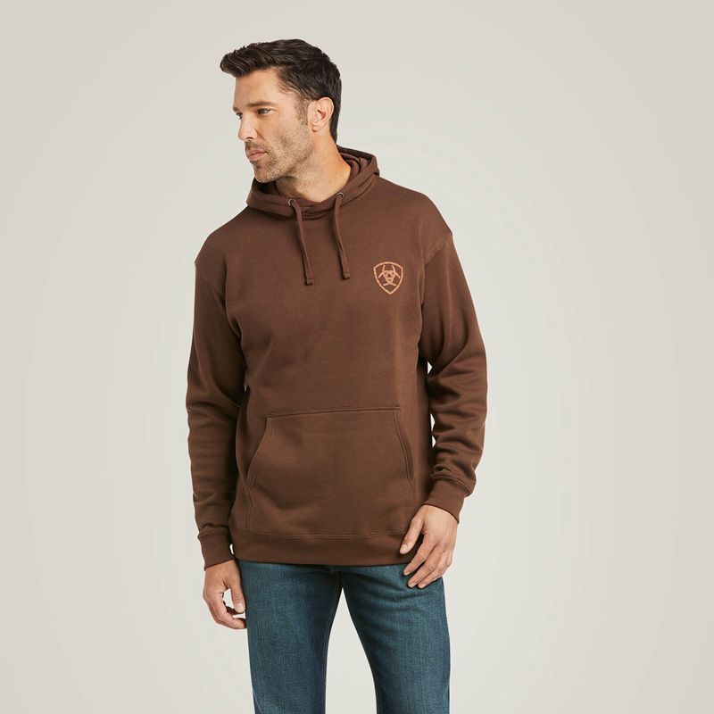 Tan/Dk Brown Ariat Patriot 2.0 Sweatshirt | 45VJKSTRH