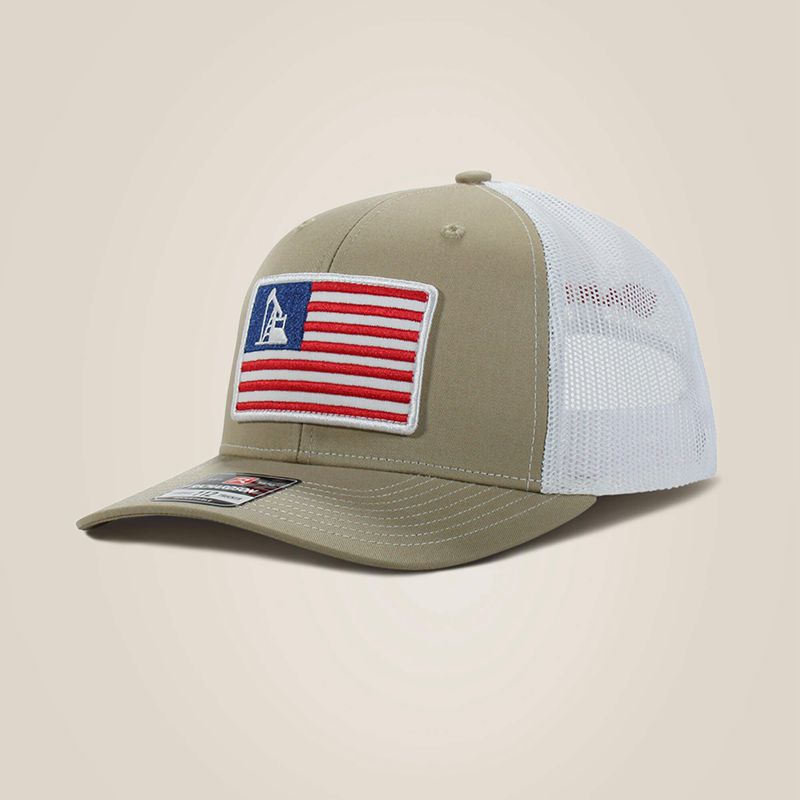 Tan Ariat Usa Flag Patch Logo Cap | 40SMEBGTU