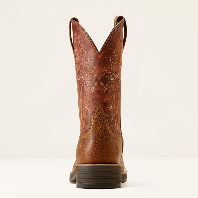 Tan Bull Emboss/Orange Rust Ariat Ridgeback Cowboy Boot | 14UQJMIXE