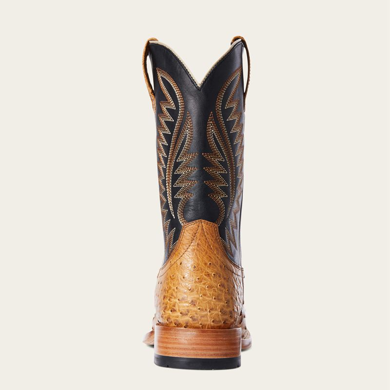 Tan Full Quill Ostrich Ariat Gallup Western Boot | 84RNWSZQI