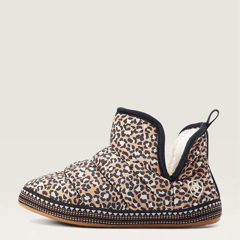 Tan Leopard Print Ariat Crius Bootie Slipper | 46XWOSPEL