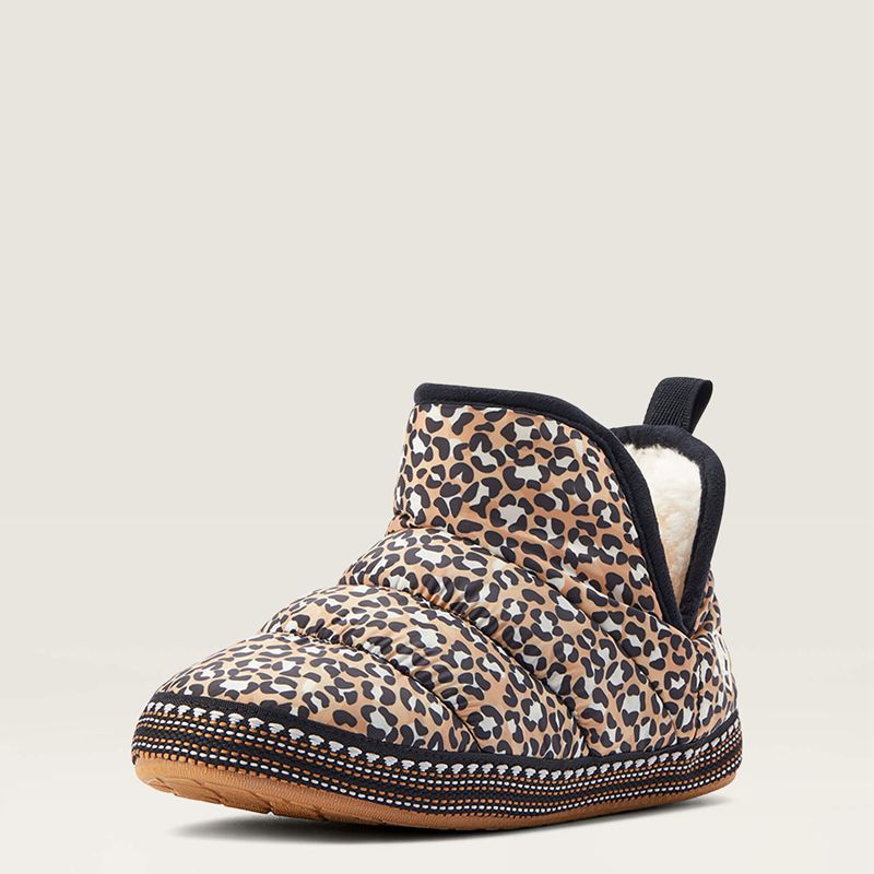 Tan Leopard Print Ariat Crius Bootie Slipper | 46XWOSPEL