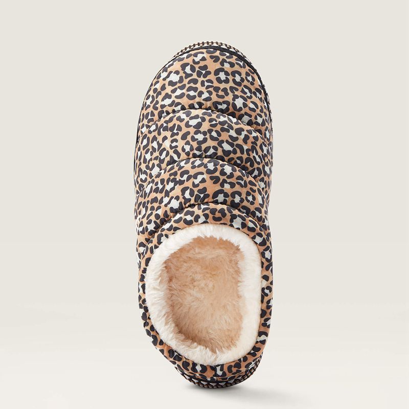 Tan Leopard Print Ariat Crius Clog Slipper | 96EISNYKR