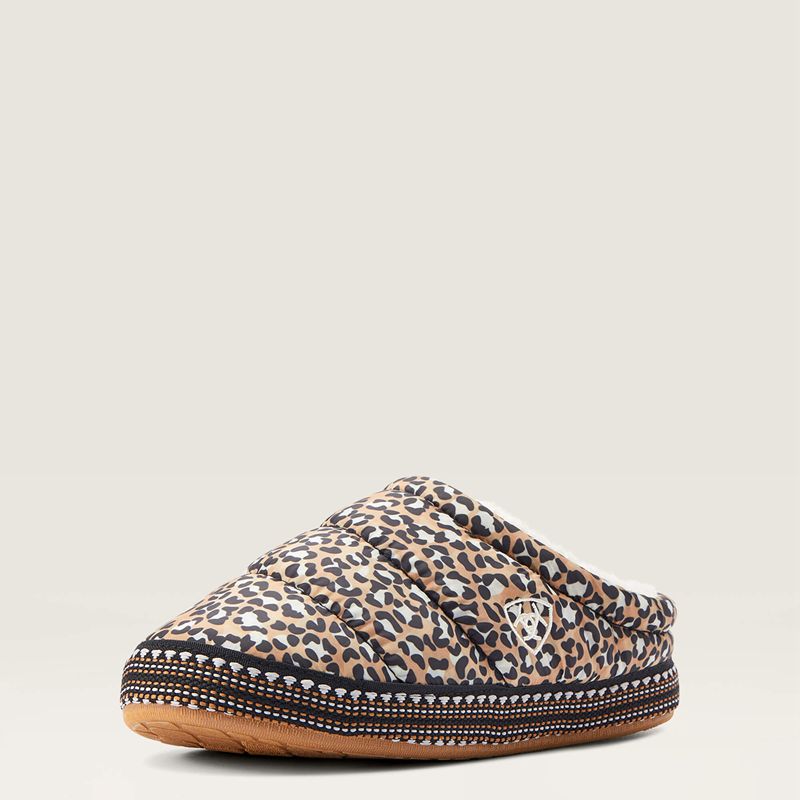 Tan Leopard Print Ariat Crius Clog Slipper | 96EISNYKR