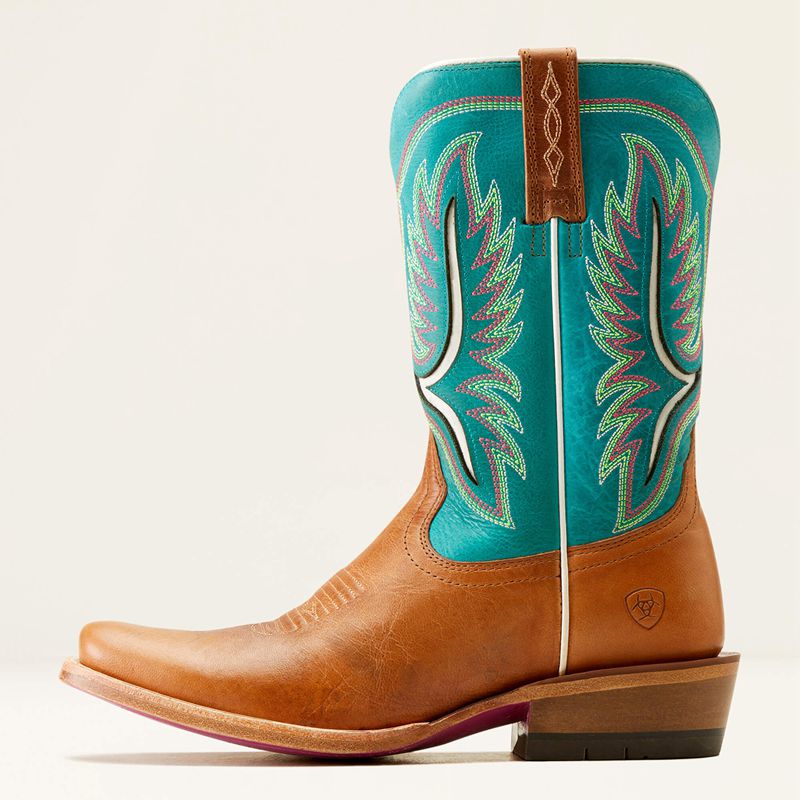 Tan Patina/Cenote Blue Ariat Futurity Colt Western Boot | 48CQANWDJ