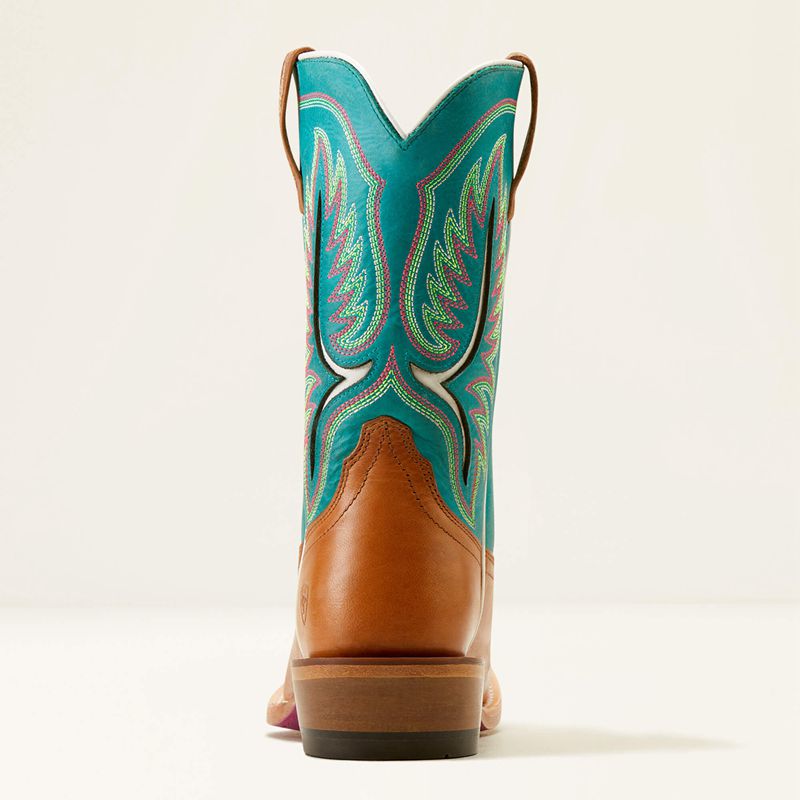 Tan Patina/Cenote Blue Ariat Futurity Colt Western Boot | 48CQANWDJ