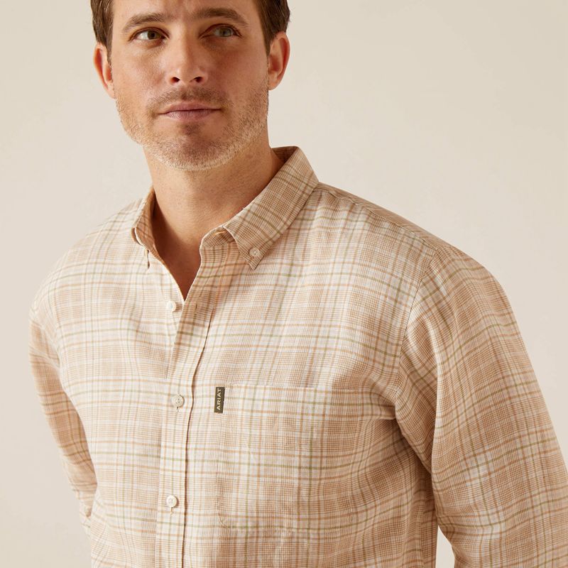 Tan Plaid Ariat Sonoma Shirt | 79NVOHUYP