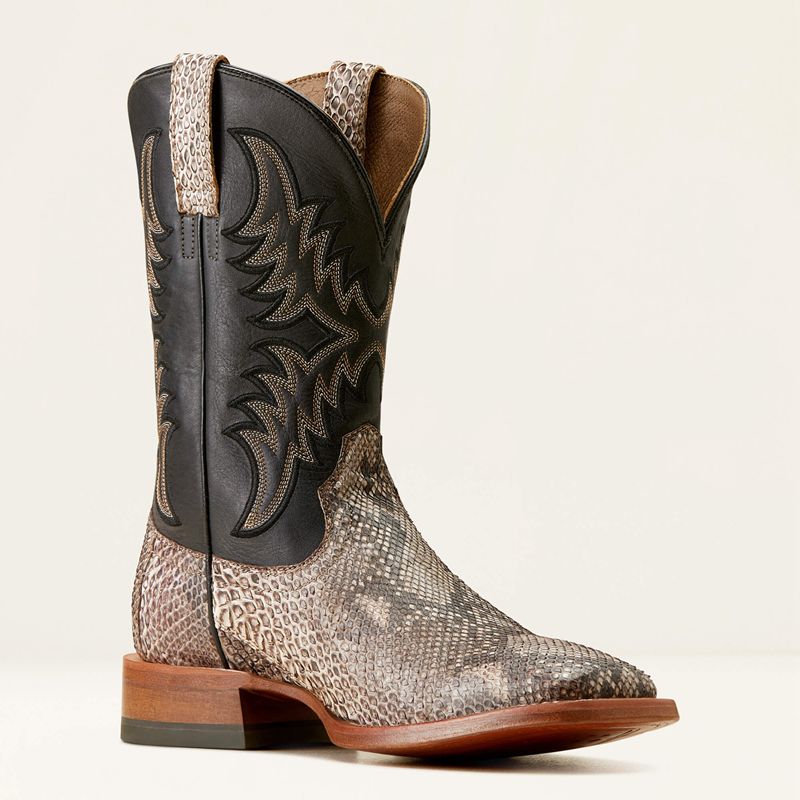 Tan Python/Ancient Black Ariat Dry Gulch Cowboy Boot | 35ZVSAIHG