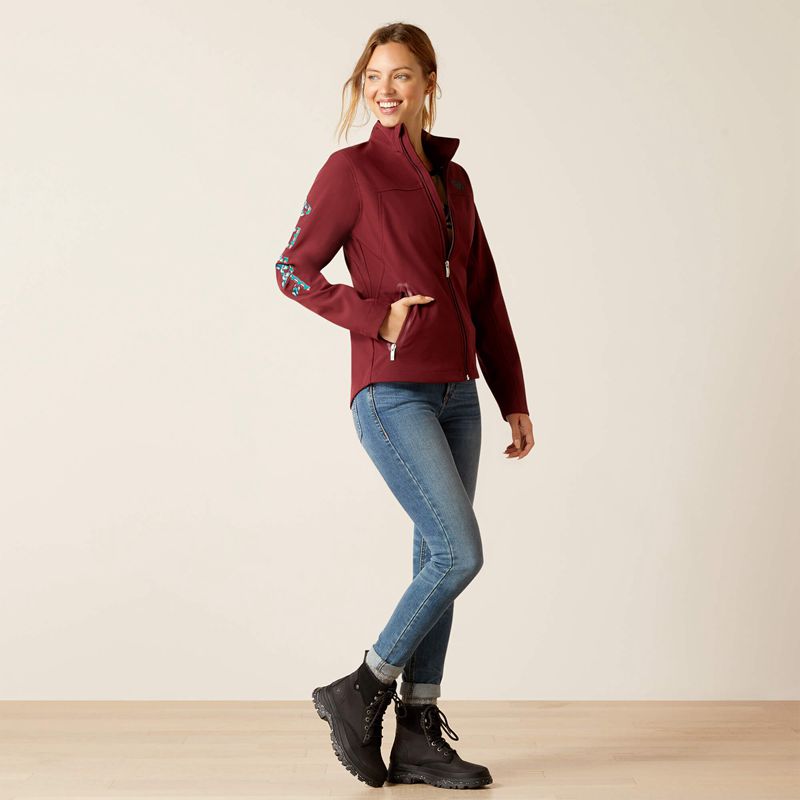 Tawny Port/Baja Ariat New Team Softshell Jacket | 46QAKVZHT