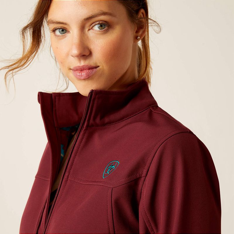 Tawny Port/Baja Ariat New Team Softshell Jacket | 46QAKVZHT