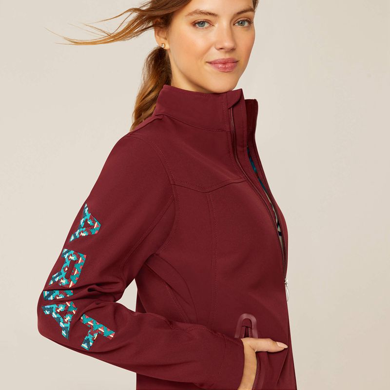 Tawny Port/Baja Ariat New Team Softshell Jacket | 46QAKVZHT