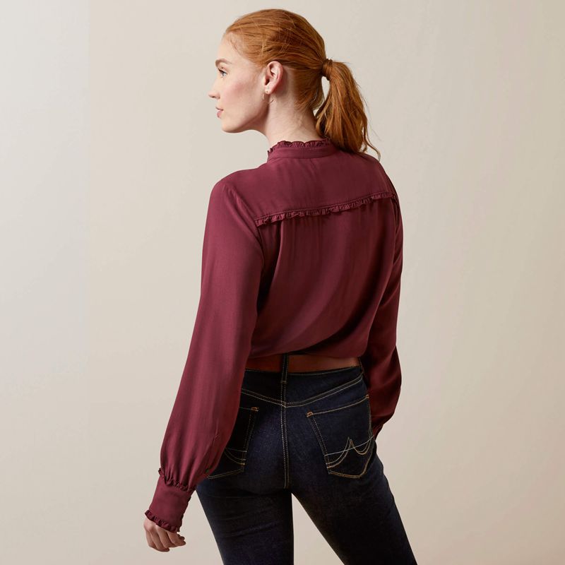 Tawny Port Ariat Clarion Blouse | 81KZFIAOE