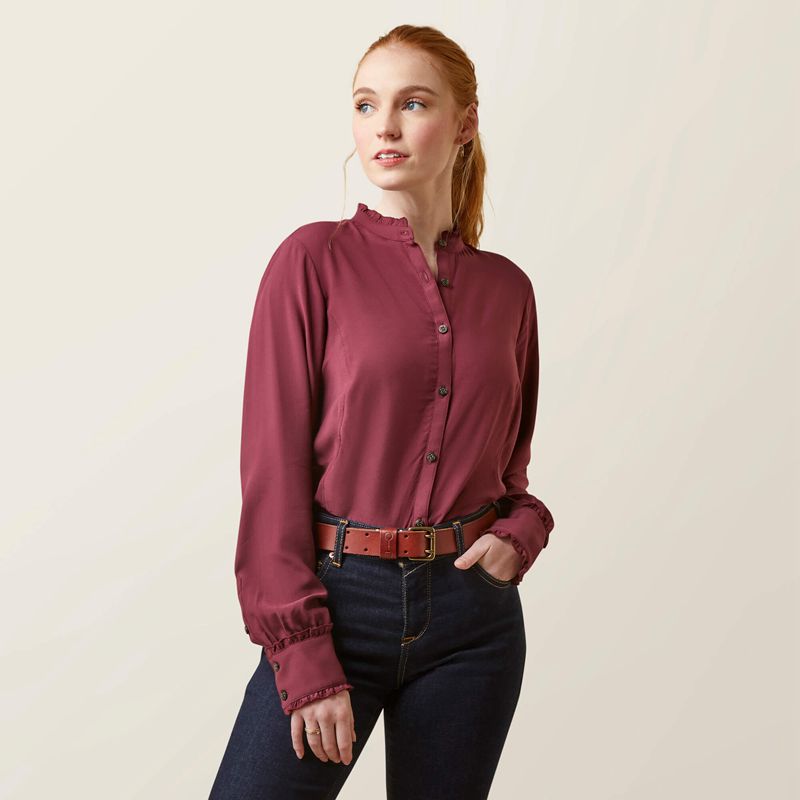 Tawny Port Ariat Clarion Blouse | 81KZFIAOE