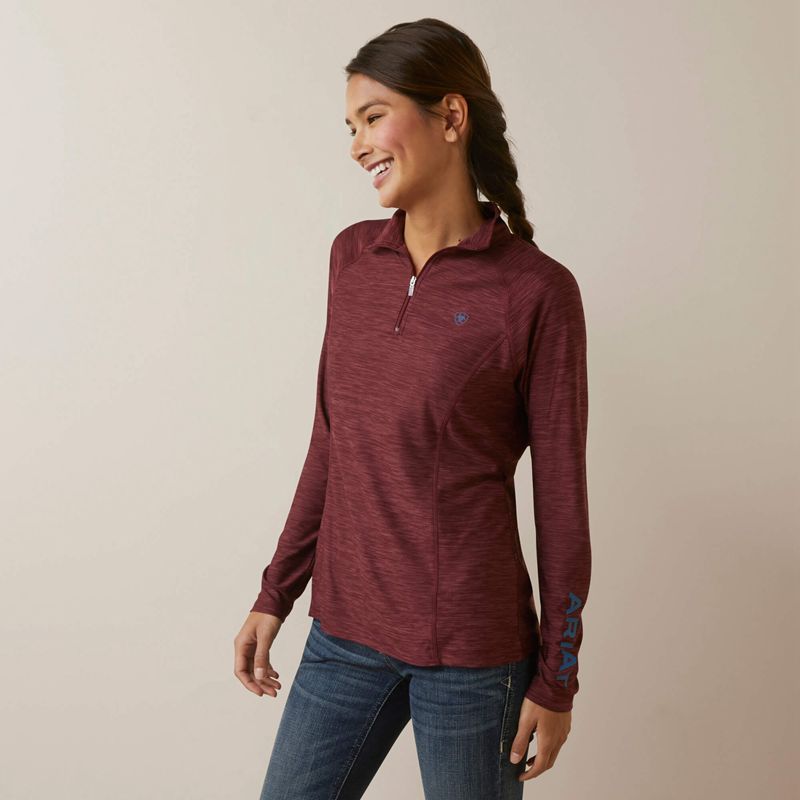 Tawny Port Ariat Laguna 1/4 Zip Top | 54IQHLBEG