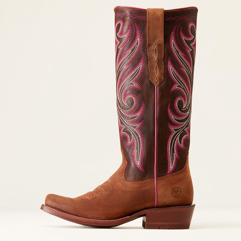 Terracotta Roughout Ariat Futurity Starlight Stretchfit Western Boot | 98EVZRHCP