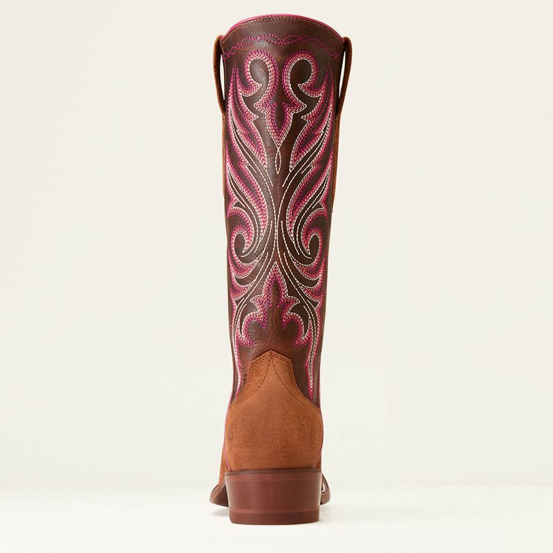 Terracotta Roughout Ariat Futurity Starlight Stretchfit Western Boot | 98EVZRHCP