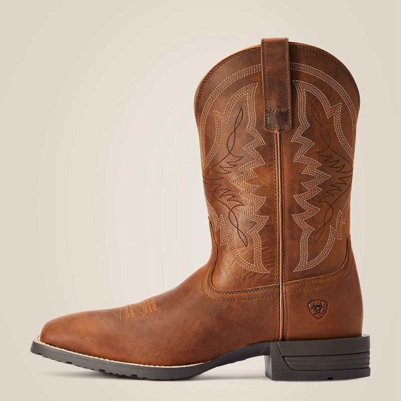 Thatch Brown Ariat Hybrid Ranchwork Western Boot | 37QSKCPTX