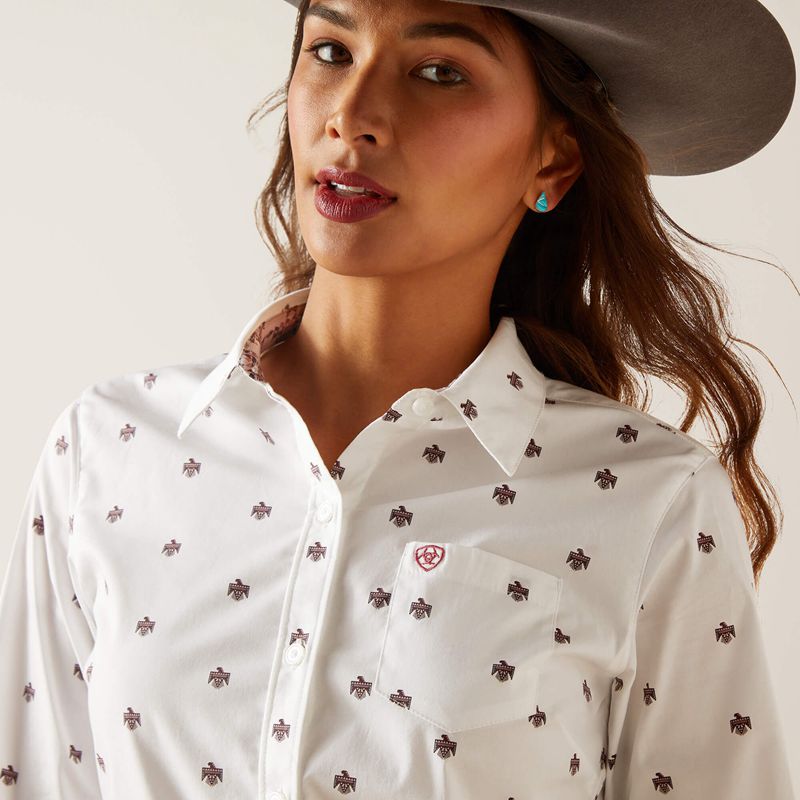 Thunderbird Print Ariat Kirby Stretch Shirt | 82QNPIGUZ