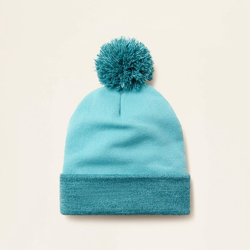 Tidal/Blue Spruce Ariat Pom Watch Cap | 48EBSIFDJ