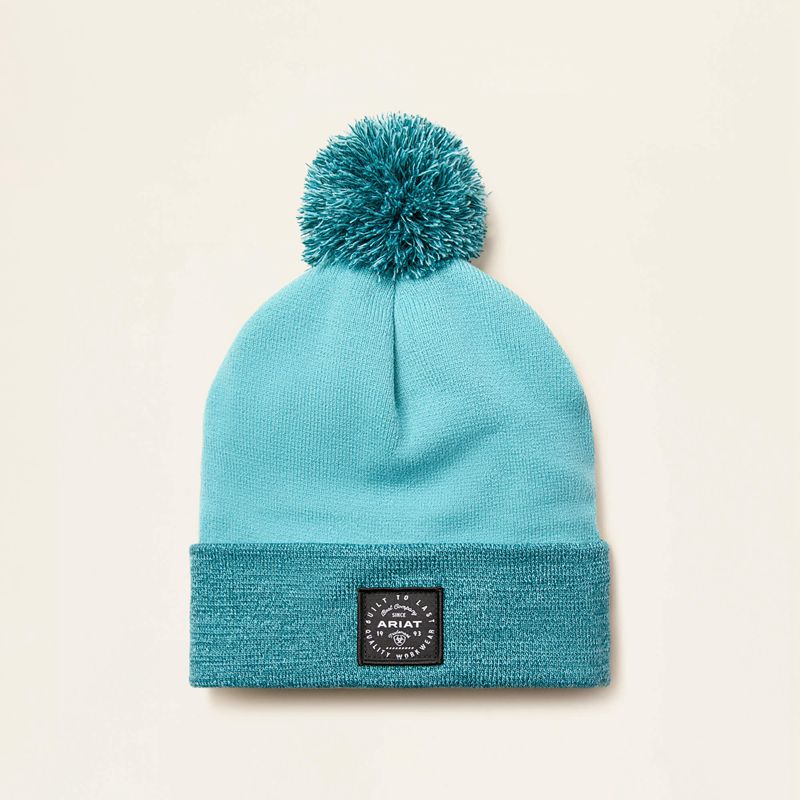 Tidal/Blue Spruce Ariat Pom Watch Cap | 48EBSIFDJ