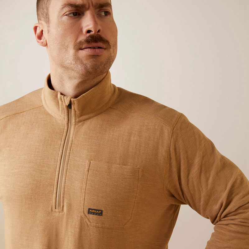 Tiger's Eye Ariat Rebar Foundation 1/4 Zip Shirt | 65FMKYXRB