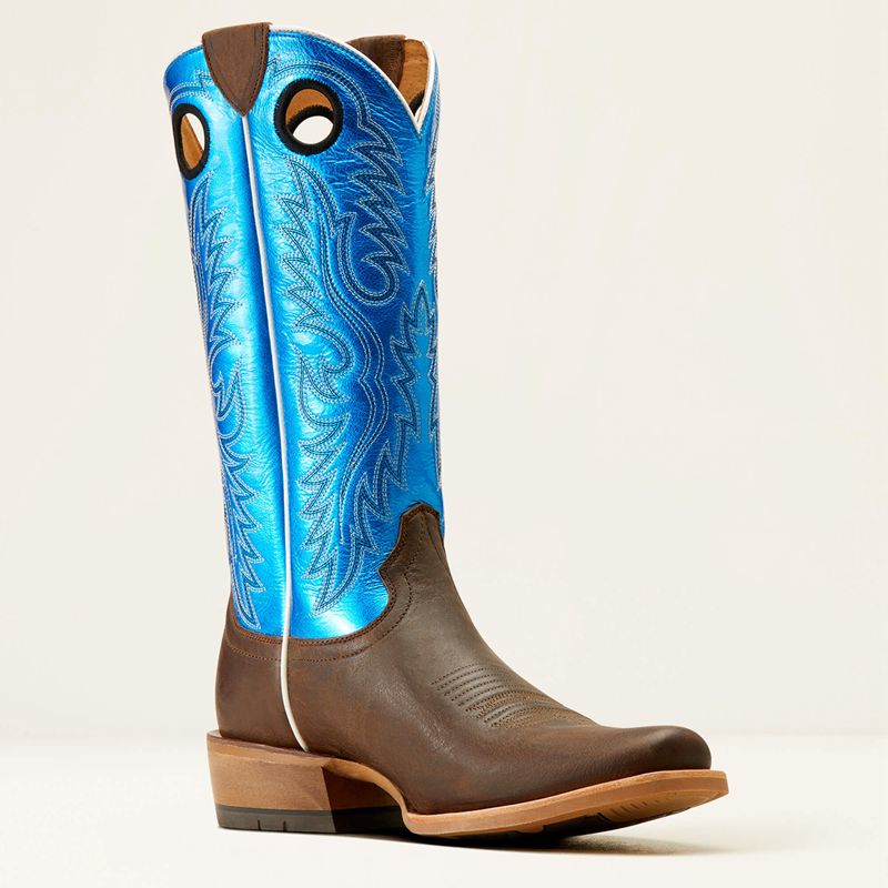 Tobacco Toffee/Bright Blue Patent Ariat Ringer Cowboy Boot | 36CXTLKBN