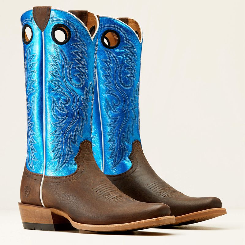 Tobacco Toffee/Bright Blue Patent Ariat Ringer Cowboy Boot | 36CXTLKBN