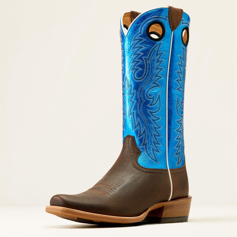 Tobacco Toffee/Bright Blue Patent Ariat Ringer Cowboy Boot | 36CXTLKBN