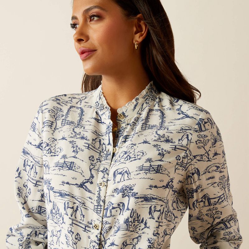 Toile Scene Print Ariat Clarion Blouse | 34EMYRFHC