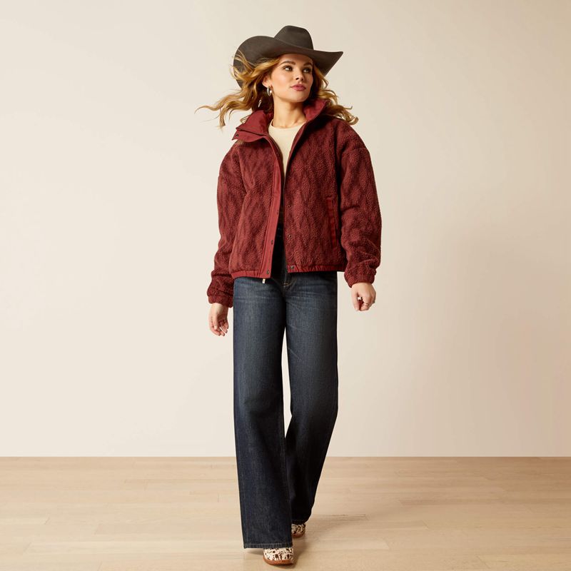 Tonal Port Print Ariat Sherpa Blocked Jacket | 09HSEWLBA