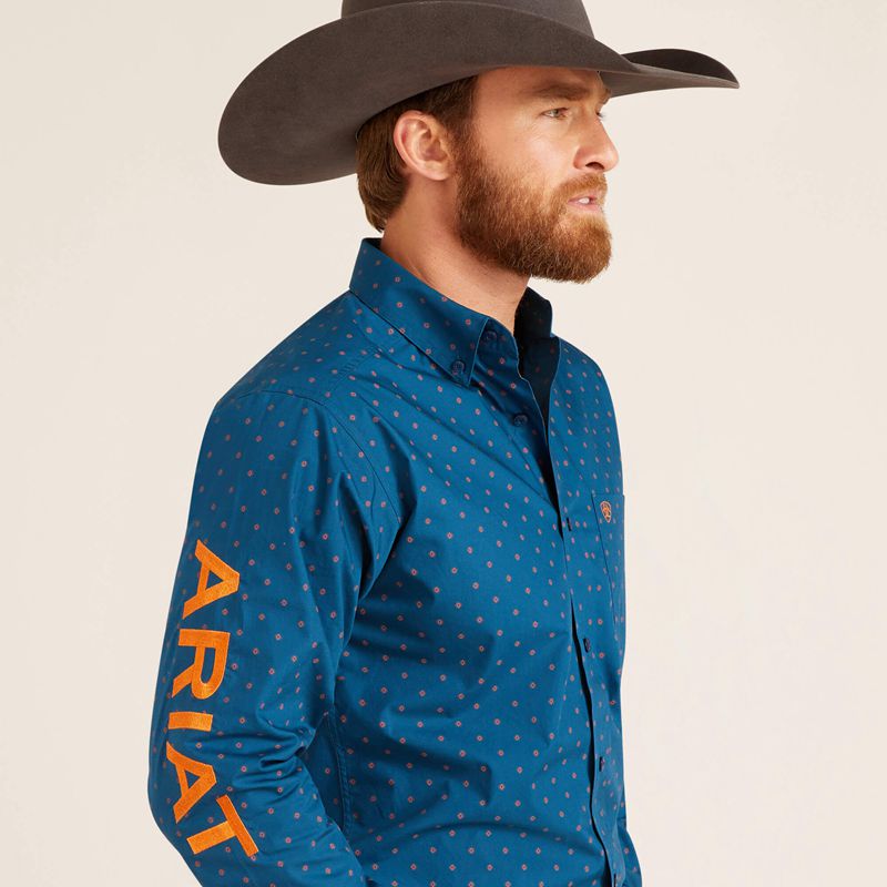 True Blue Ariat Team Clarence Fitted Shirt | 05AKTVPJR