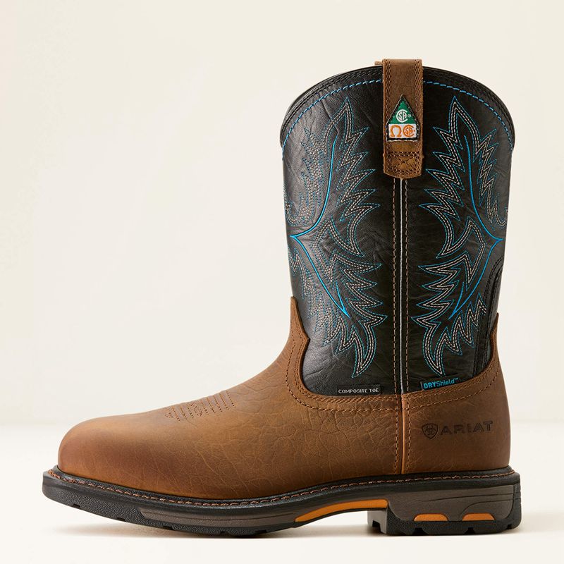 Tumbled Bark/Twilight Ariat Workhog Csa Waterproof Composite Toe Work Boot | 78AUCIKPL