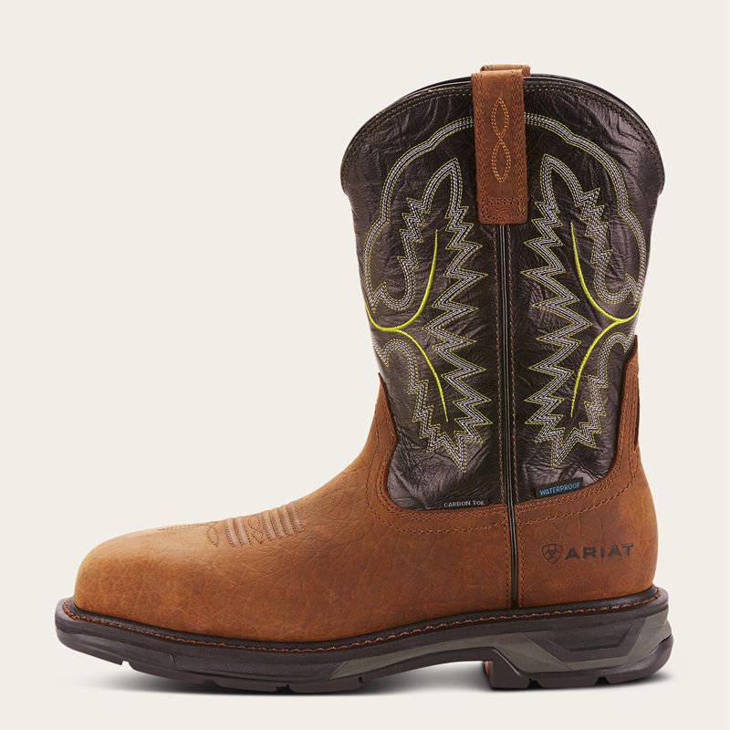 Tumbled Bark Ariat Workhog Xt Waterproof Carbon Toe Work Boot | 09KSWIDXU