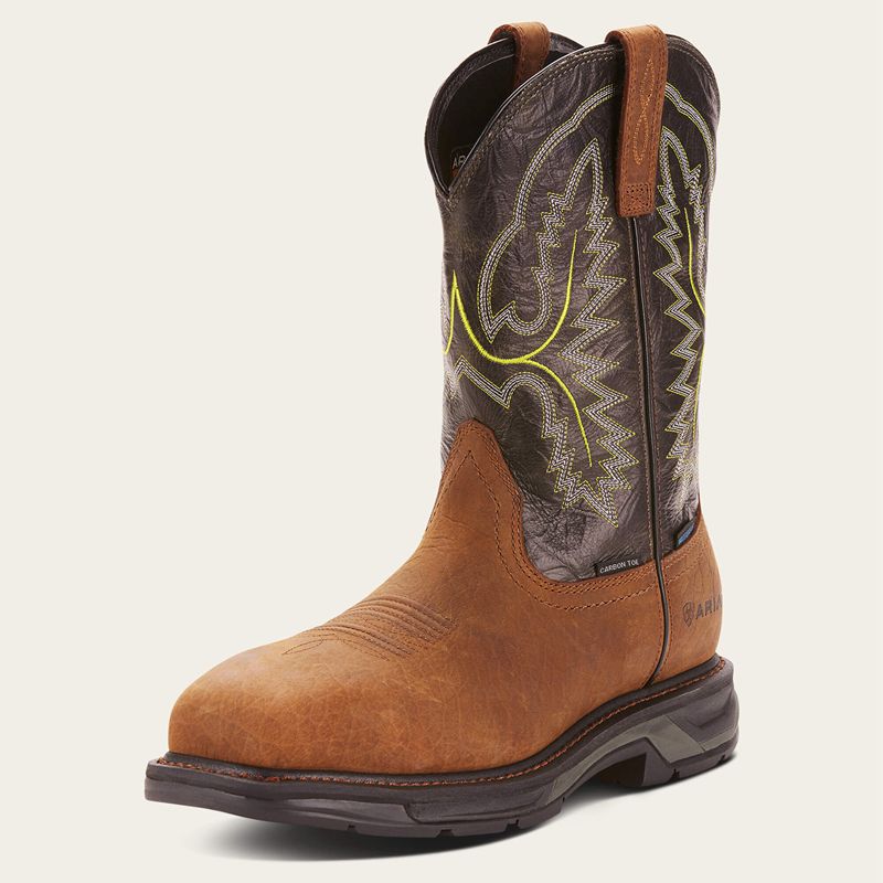 Tumbled Bark Ariat Workhog Xt Waterproof Carbon Toe Work Boot | 09KSWIDXU