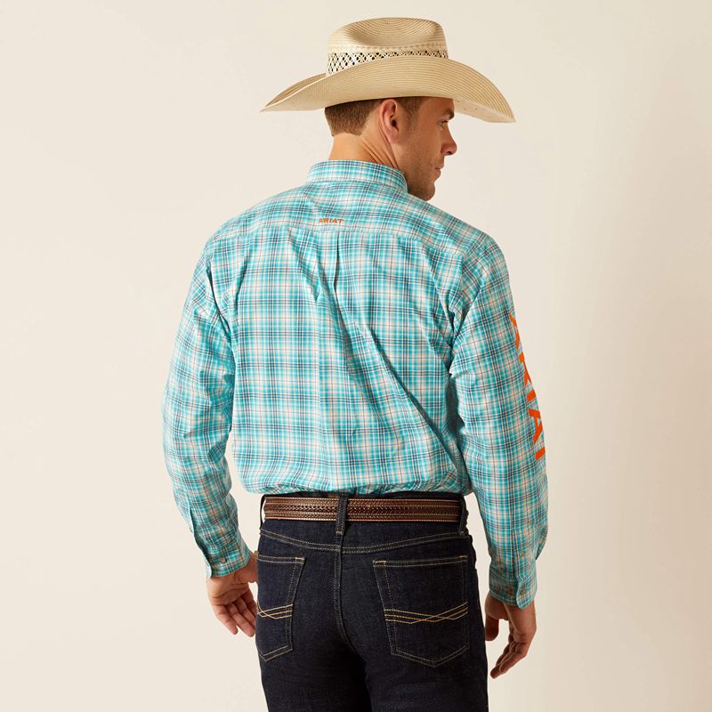 Turquoise Ariat Pro Series Team Vincent Classic Fit Shirt | 26XFYPIRT