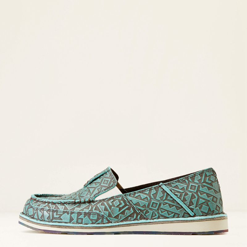 Turquoise Blanket Emboss Ariat Cruiser | 19OAQIWZT