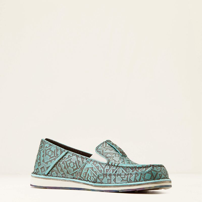 Turquoise Blanket Emboss Ariat Cruiser | 19OAQIWZT