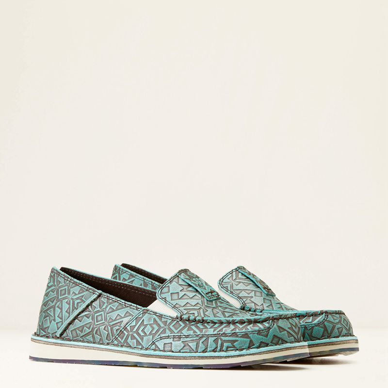 Turquoise Blanket Emboss Ariat Cruiser | 19OAQIWZT